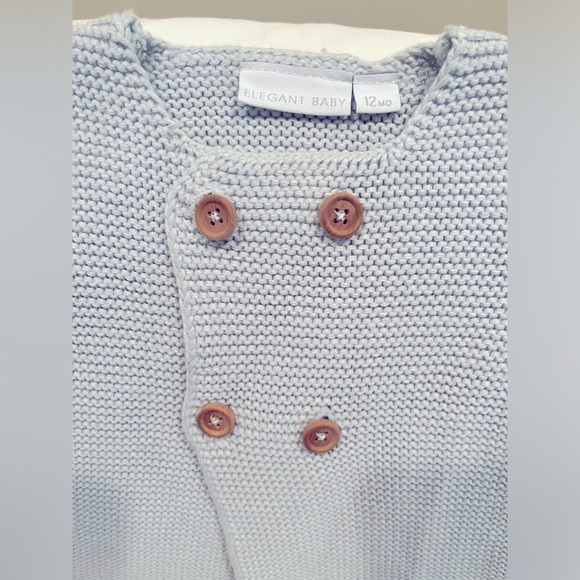 SOFIA & FINN PALE BLUE KNIT BABY CARDIGAN - Picture 5 of 7